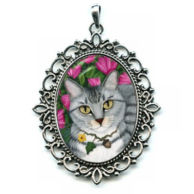 Cameo Necklace - Garden Cat
