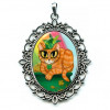 Cameo Necklace - St. Paddy's Day Cat Cameo Necklace - St. Paddy's Day Cat