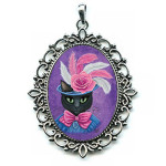 Cameo Necklace - Victorian Lady Cat