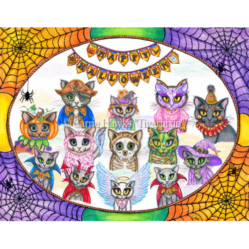 Prints - Halloween Mini Cats Party