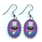 Earrings - Victorian Gentleman Cat