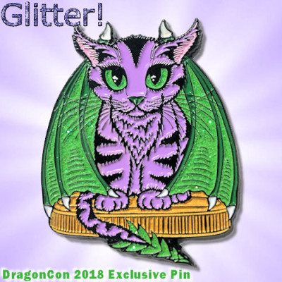 Enamel Pin - Purple Dragon Kitten