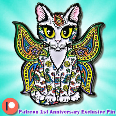 Enamel Pin - Rainbow Paisley Fairy Cat - Sold Out