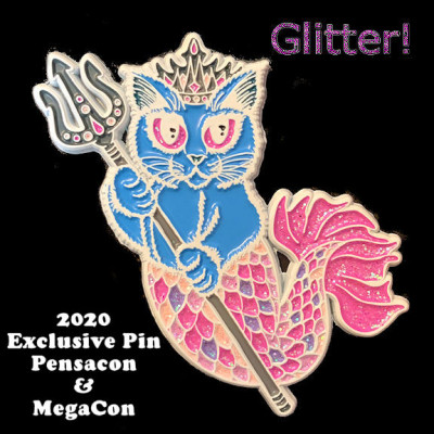 Enamel Pin - Purrseidon Negative