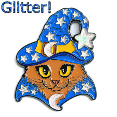 Enamel Pin - Wizard Cat Blue 